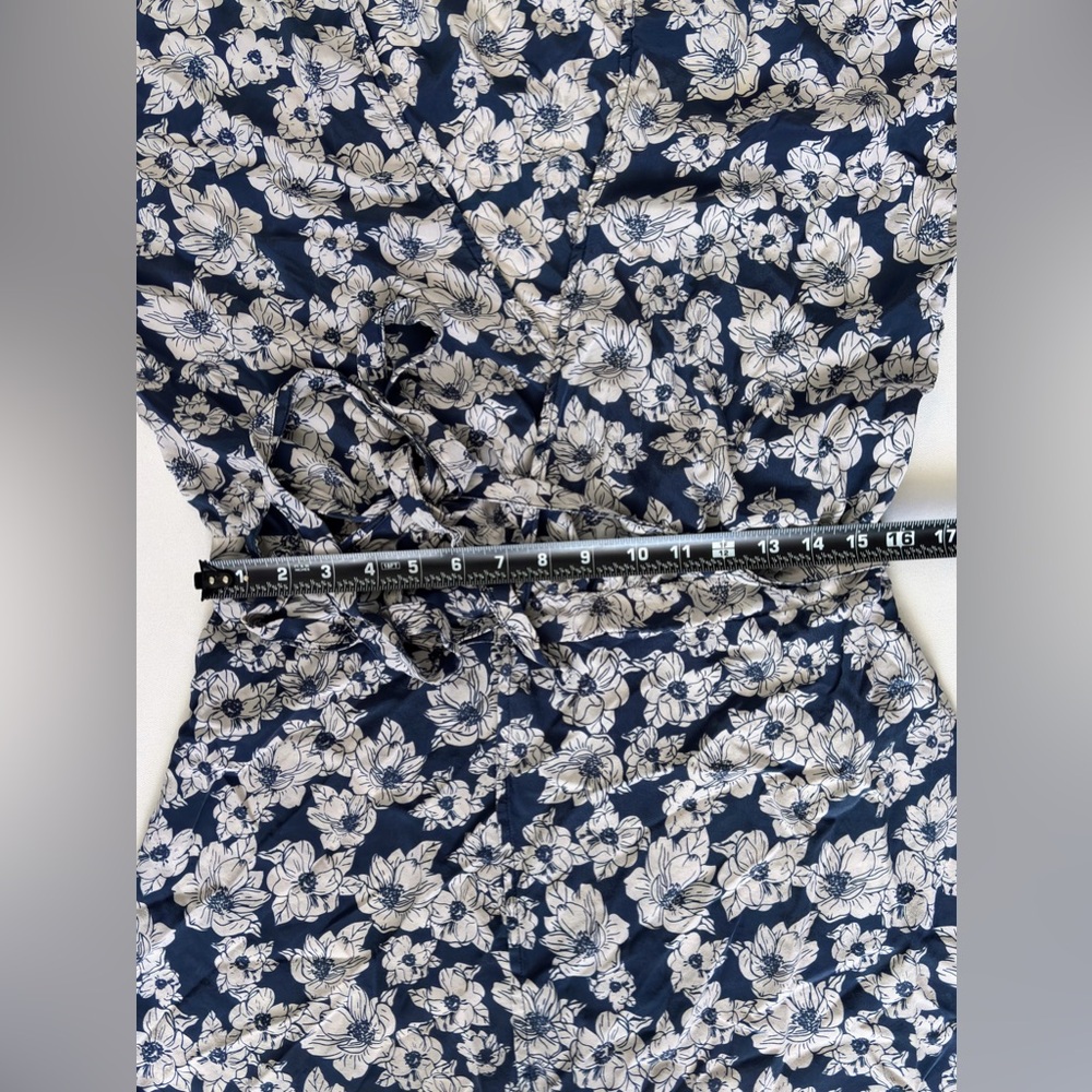 Acacia swimwear blue magnolia Rome dress wrap silk coverup short swim summer S - Picture 5 of 7